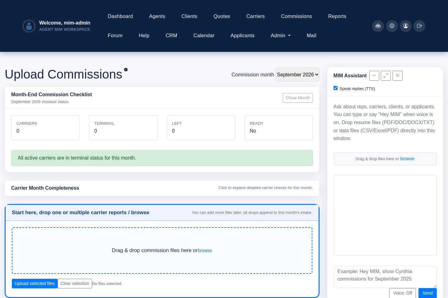 Here's a MIM tip... Effortless Commission Upload